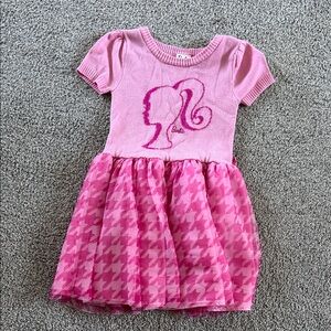 Barbie Pink Graphic Kids Dress